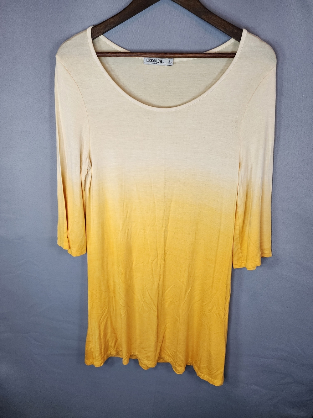 Lock & Love Yellow Ombre Scoop Neck Tunic